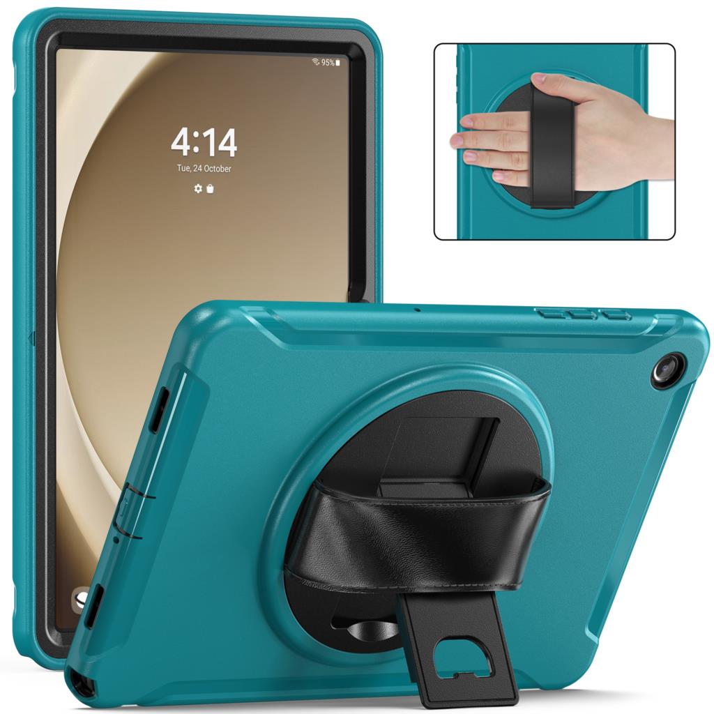 Hand Strap Case for Samsung Galaxy Tab A9 SM-X110 X115 X117 A9 Plus X210 X216 X218 360 Rotating Cover 3 Layer Protection Funda