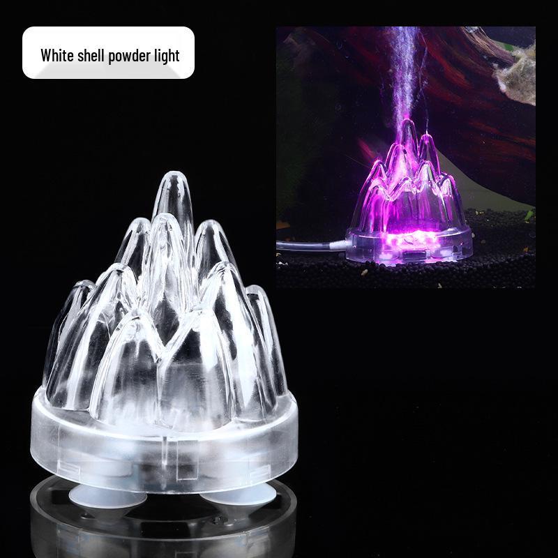 Siebenfarbige LED-Aquarium-Vulkanleuchte mit Luftstein-Blaseneffekt