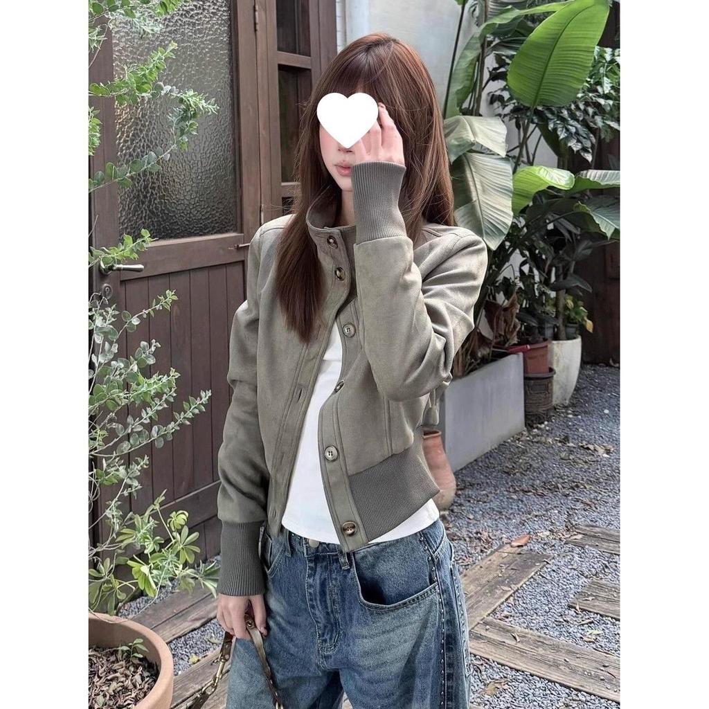 Retro American High Street Edgy Spring-Autumn Slimming Casual Jacket