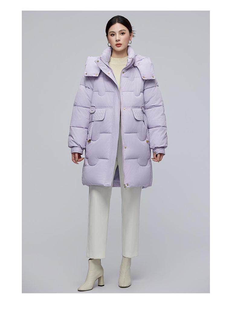 Women's Hooded Mid-Length Winter Cotton Coat: Thick, Cold-Proof, Fashionable Outerwear