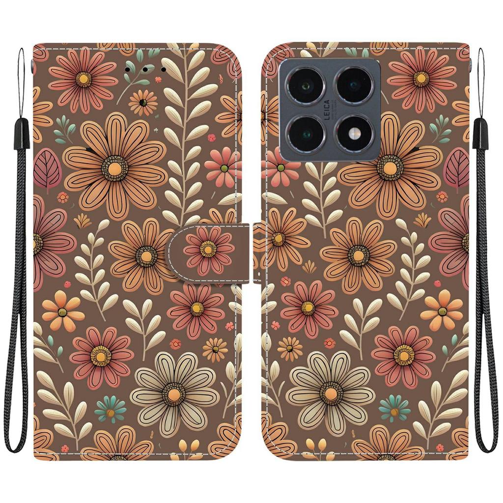 For Xiaomi 15T Wallet Case Pattern Printing Leather Stand Phone Cover with Strap