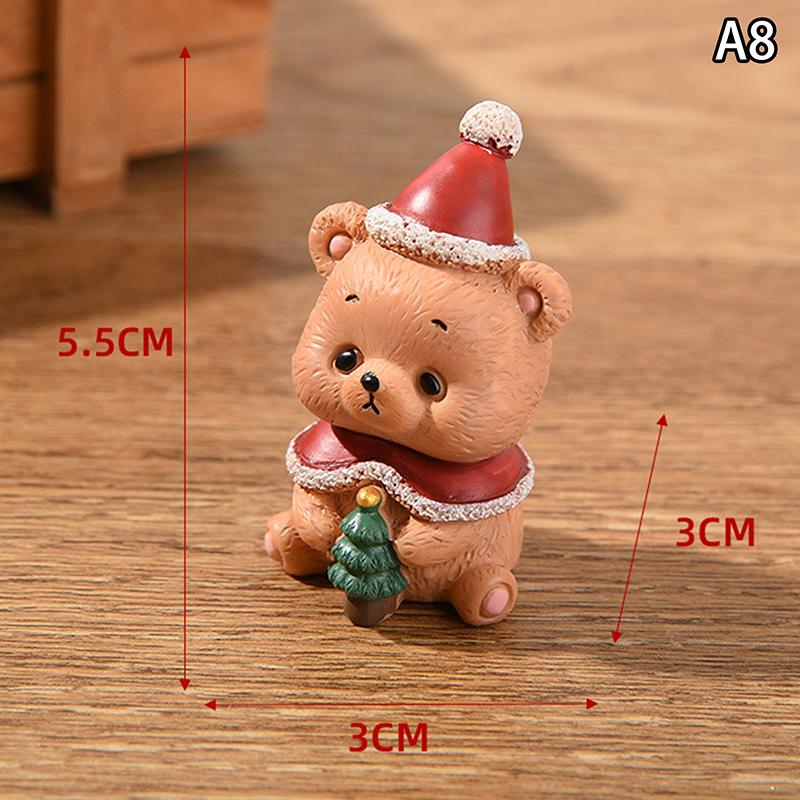 Christmas Series Craft Resin Animal Party Creative Mini Christma Tree Old Girl Kids Cute Gift Home Decoration Supplies Decor