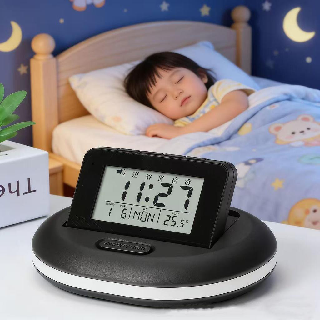 Rechargeable Jade Rabbit Music Alarm Clock and Night Light for Kids
