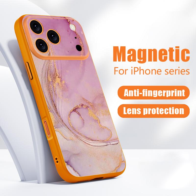 Aquarell Marmor Hülle Für iPhone 17 18 Pro Max Für iPhone 16 15 14 13 Pro Max Magnetisch Für Magsafe Hautgefühl Hybride Handyhülle