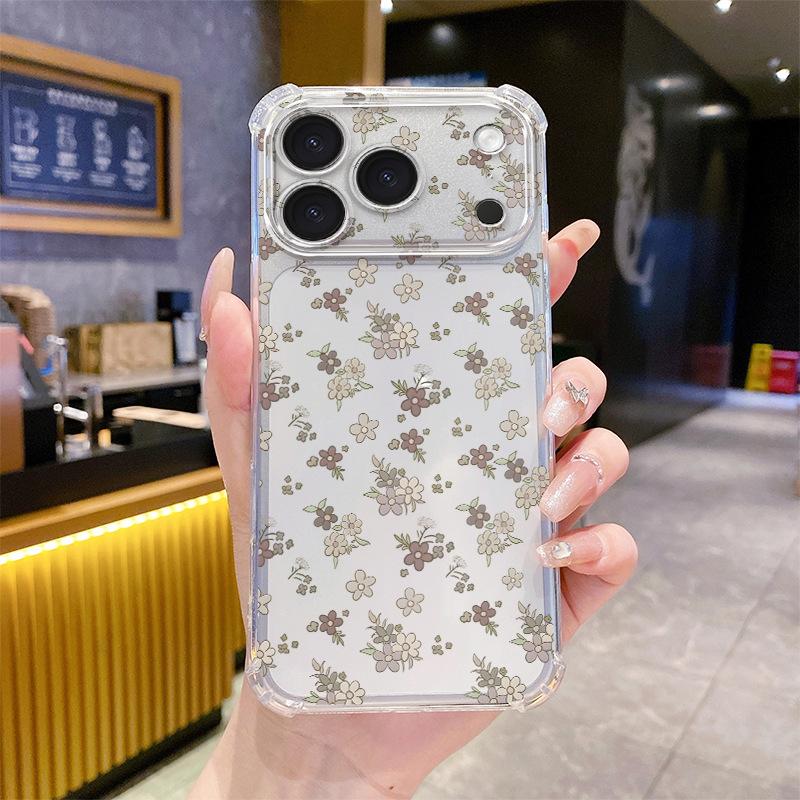 Full screen oil painting flower suitable for Apple 17 mobile phone case wholesale iPhone13/14pm transparent anti-drop TPU soft case