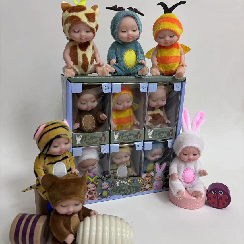 Miniature Sleeping Reborn Doll PVC Vinyl Kids Toy Gift Box