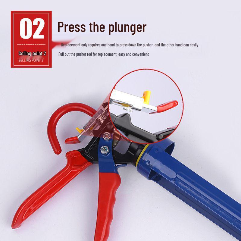 Labor-Saving Rotating Caulking Gun: Automatic Glass Glue Dispenser with Large Stroke for Hard Support