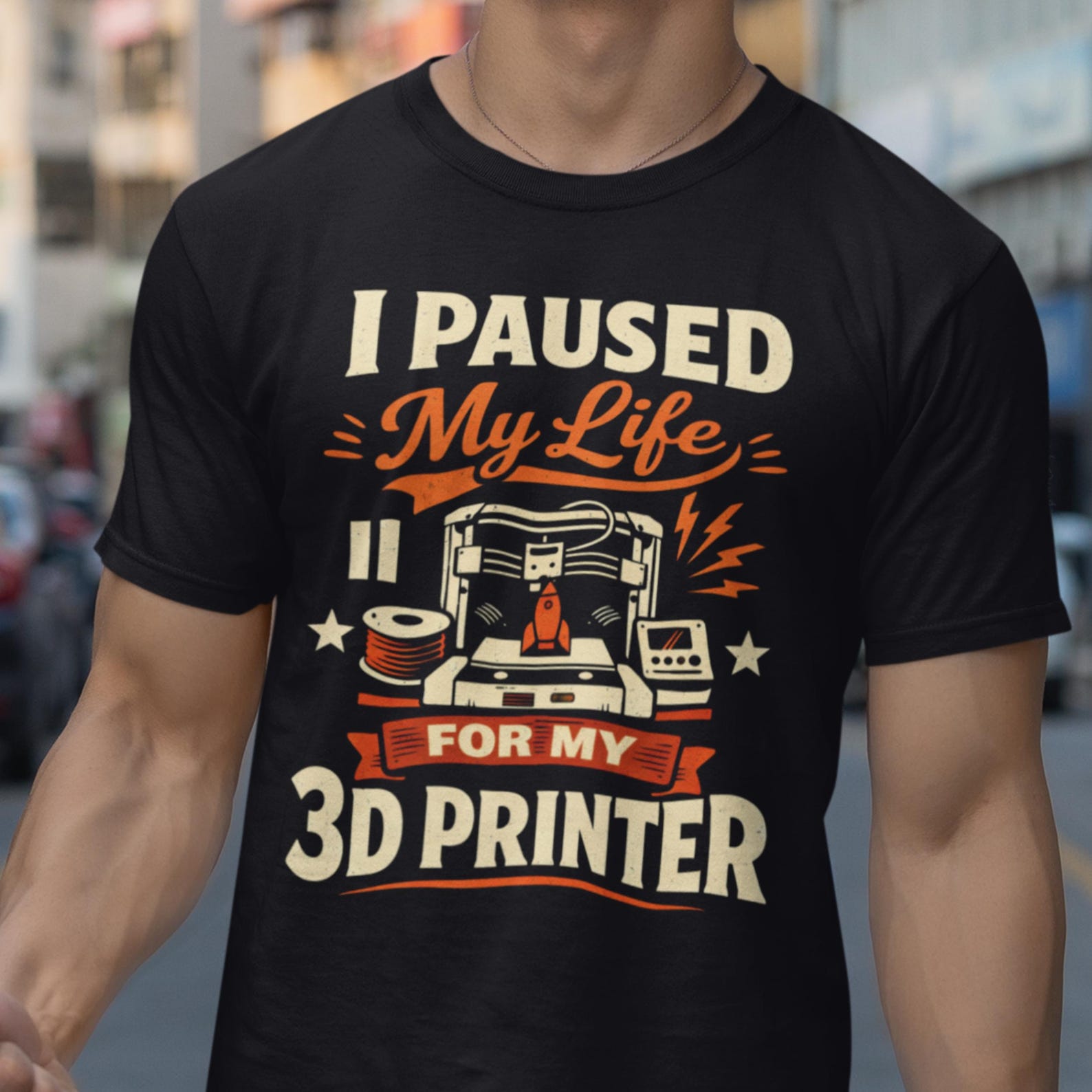 3D Printer T-Shirt, Funny Maker Hobby Shirt, I Paused My 3D Printer S
