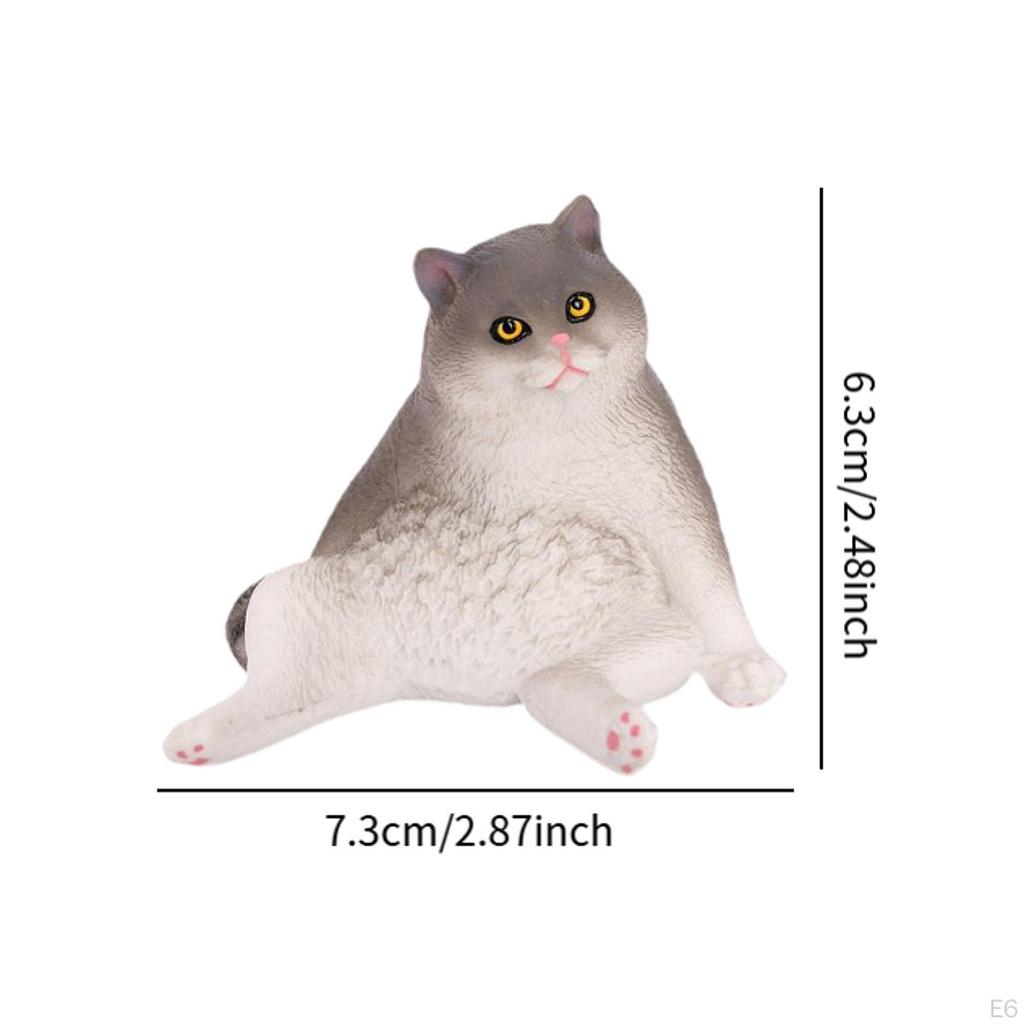 Cat Figurine Animal Toy Lifelike Sculpture Cake Topper Figure Simulation Kitten for Easter