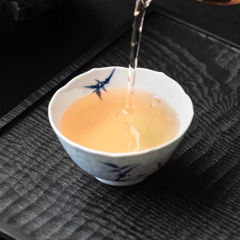 Hand-painted Ink Bamboo Teacup Ceramic Master Cups Retro Vintage Household Tea Sunflower Mouth Bowl Chinese Kung Fu Teaware Set