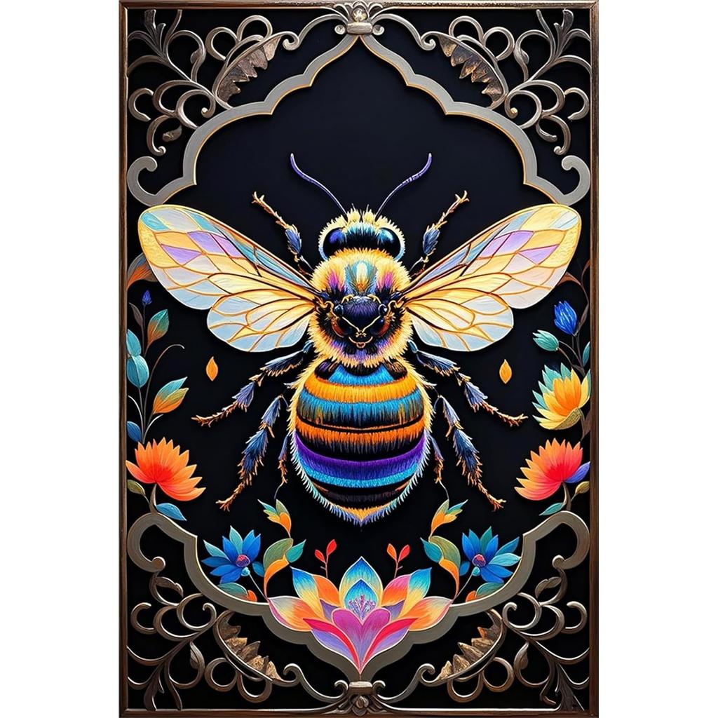 SeeyooBeeStyle4TinSign Seeyoo Retro Tin Sign Bee Style 4 - Vintage Metal Wall Art, Durable Colorfast Home/Bar Decor