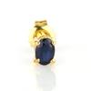 Blue Sapphire Oval Earrings 925 Sterling Silver Rhodium Plated Jewelry