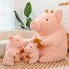 32cm Cartoon Burger Pig Plush Stuffed Pillow Cute Couple Creative Toy Children's Birthday Gift Doll Kawaii Sofa Decoration