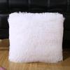 (SU)Plush Cushion Cover Sofa Lumbar  Cover Home Decoration Solid Colorful
