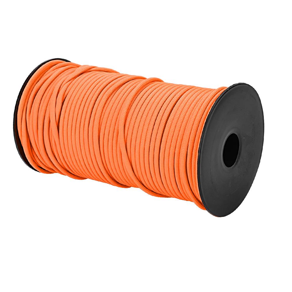 100m 9 Strands 4mm Heavy Duty Parachute Cord Lanyard String Cloth Line Camp Rope (Orange)