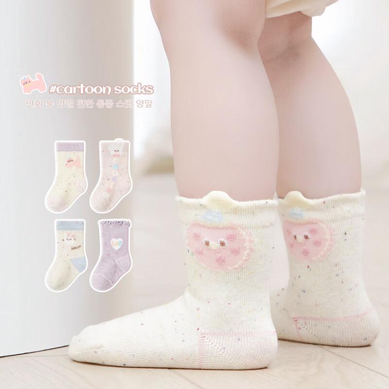 Princess Baby Girl s Pure Cotton Mid-Tube Socks 0-1 Years (10-12cm)