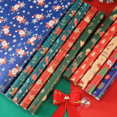 Weihnachtsgeschenkpapier: Dickes Kraftpapier mit Baum- und Elchdesign
