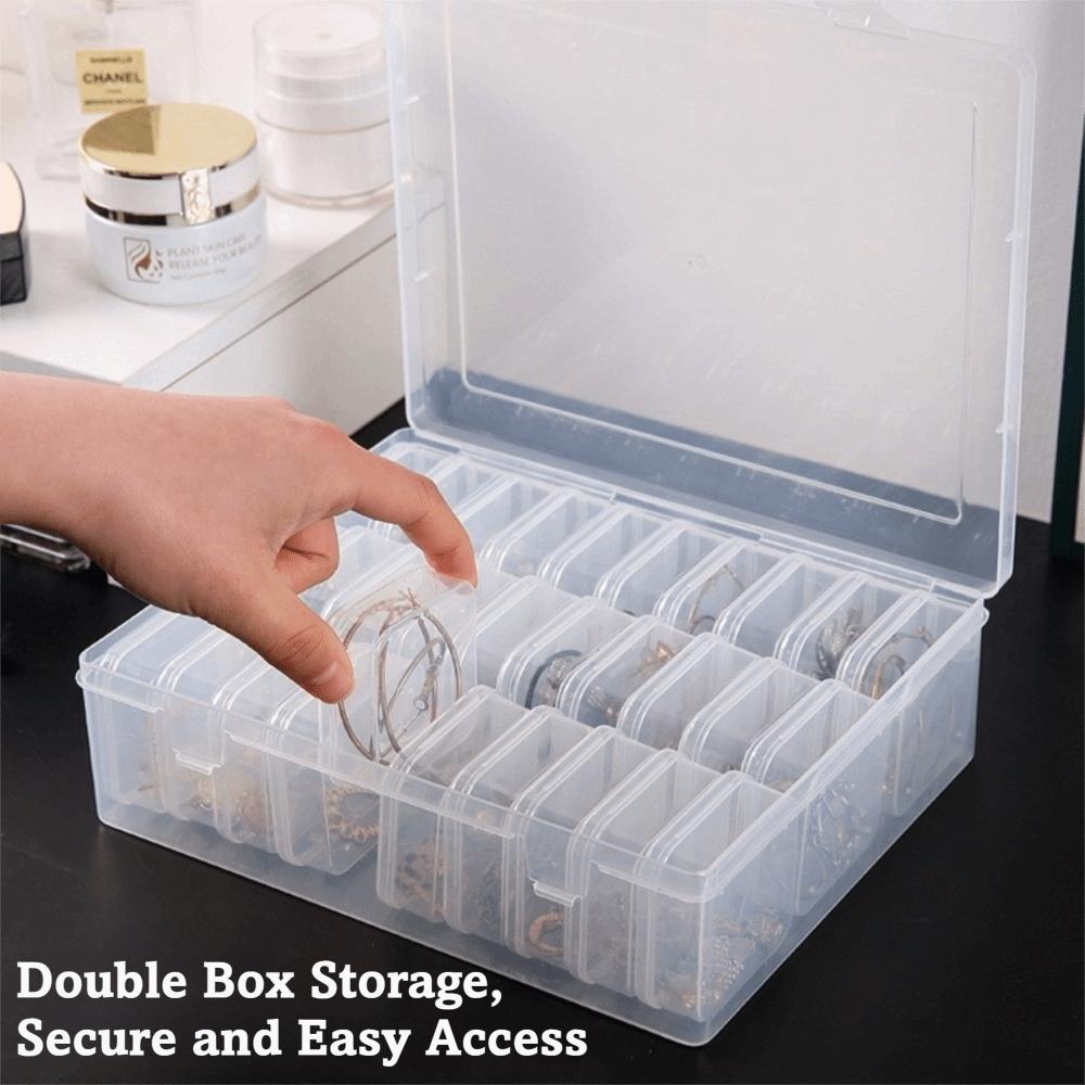 Clear Perler Beads Storage Boxes Large Capacity DIY Transparent Storage Box Durable Square Beads Storage Containers