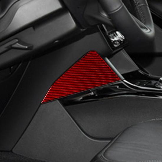 2Pcs Red Carbon Fiber Interior Floor Console Side Cover Trim For Ford Explorer