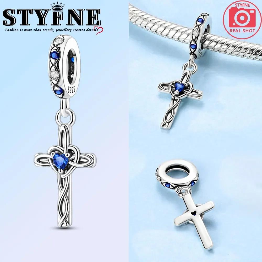 Elegante Klassische Kupfer Heiliger Engel Kreuz Anhänger Perlen Anhänger Für Frauen Passend Für Original Armbänder Diy Schmuck Geschenk