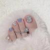 10+4 Pieces Pure Handmade Phototherapy Wearable Feet, Summer Jelly Blue Wearable Nail Art Patch