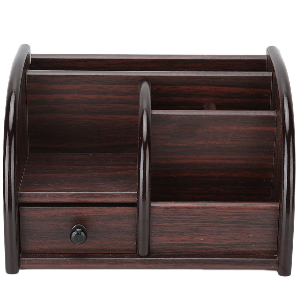 Brown Multi-function Desktop Pen Storage Rack  Home Desktop Sundry Storage