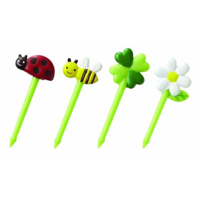 TORUNE Honung & Blomma Plockar, Set om 8 (4 Designs, 2 Varje) - Perfekt för tårtdekoration & pyssel