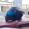 Motorcycle big tail helmet full helmet can be installed Bluetooth headset men's four seasons electric vehicle locomotive riding safety