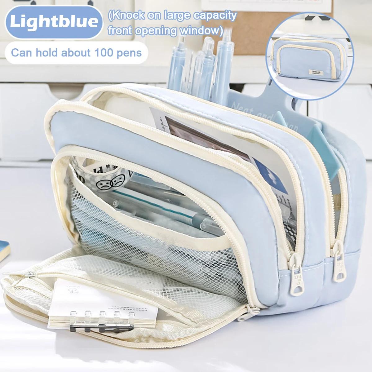 

Новый пенал сверхбольшой емкости, простая канцелярская коробка, минималистичный чехол для ручек для студентов, школьные канцелярские принадлежности