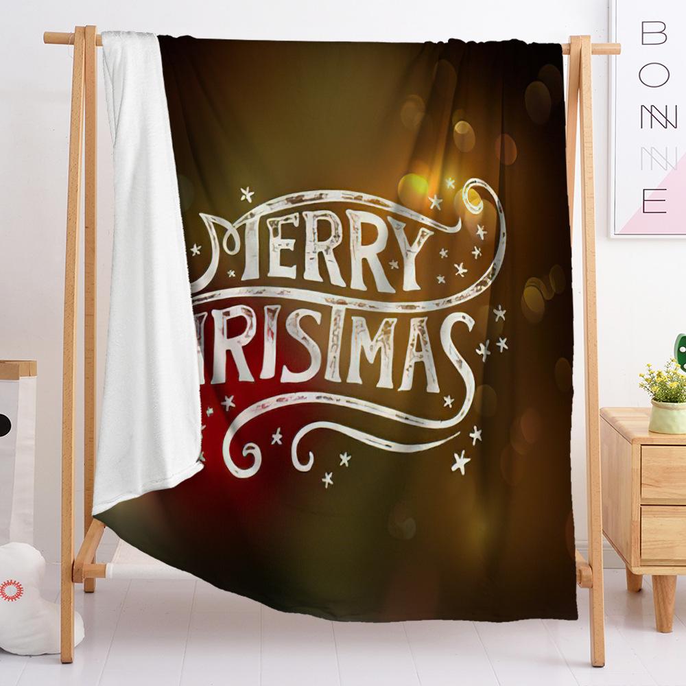 Flannel Blanket Red Christmas Bedroom Blanket European And American Size Blanket Digital Printing