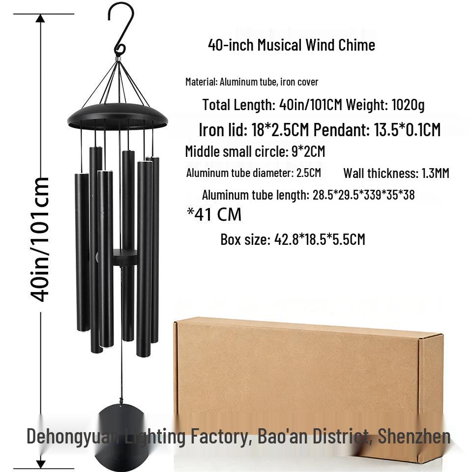

Large Metal Wind Chime, 6 Tubes - Musical, Sympathy & Memorial Gift for Outdoor Decor