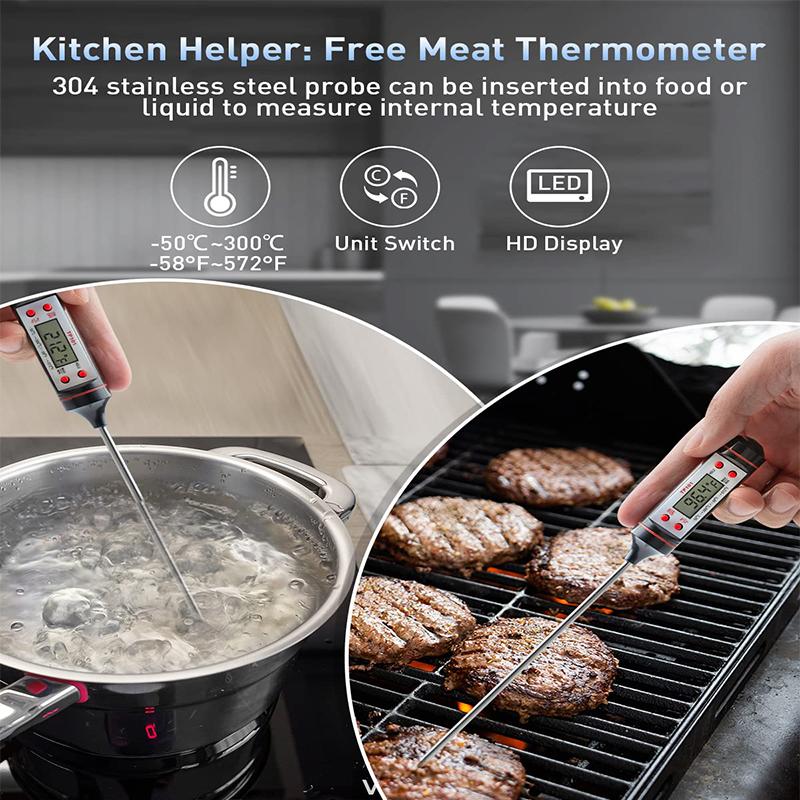 Infrared Thermometers with K-Type Probe Non-contact High Temperature Meter Imager Infrared Laser Thermometer