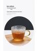 Set of Six Hammered Pattern Small Borosilicate Glass Tea Cups for Kung Fu Tea Tasting