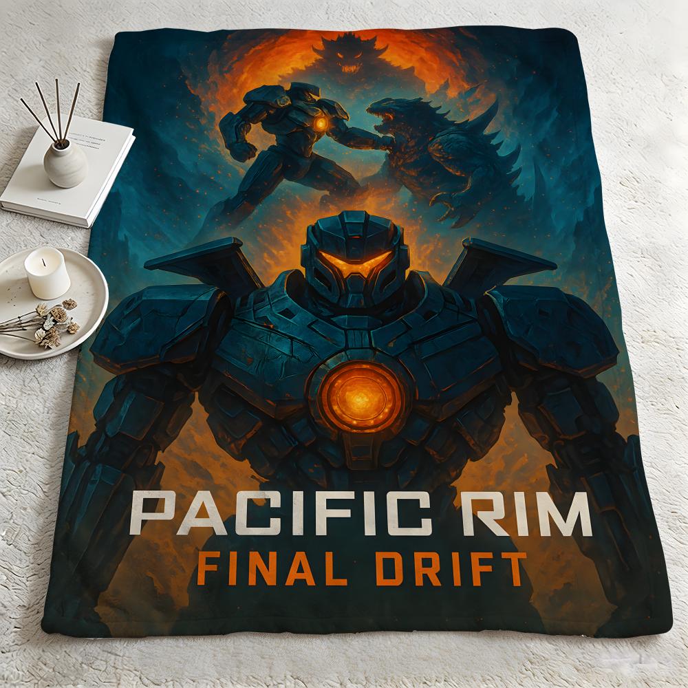 movie PPacific Rimm Throw Warm Soft Flannel Blanket Multiuse for Sofa Bed Camping Travel Nap
