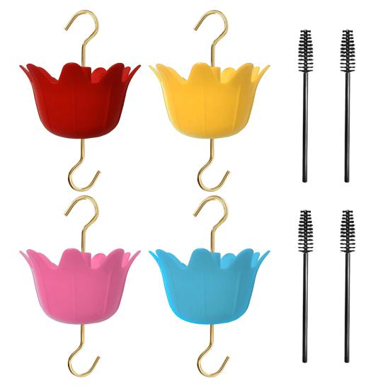 1 Set Vogelfutterhaken, sichtbarer Wasserstand gegen Ameisen, Kunststoff auf den Kopf gestellt, Regenschirmform, Wasserfutterhaken für den täglichen Gebrauch