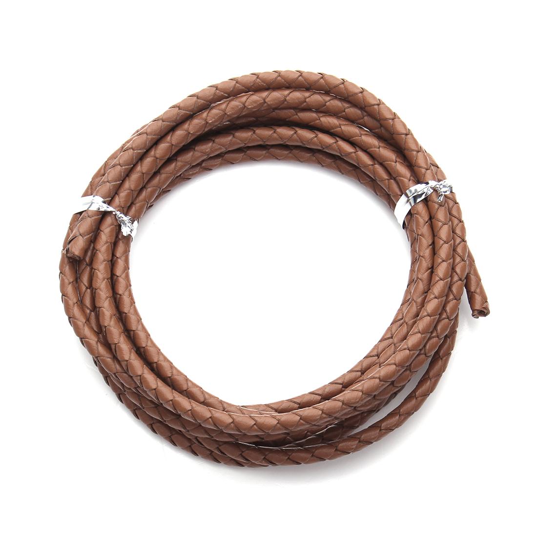 

2yards/Lot 3 4 Mm Genuine Braided Leather Cord For Bracelet Making Cow Leather Round Thread Rope For Necklace DIY Jewelry Making 4mm світло-коричневого кольору