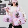 3Pcs/set Demon Slayer Printed Backpack with Handbag Pencil Case Teenager Student Girl Boy Large Capacity Waterproof Bookbag Schoolbag Travel Bag Gift