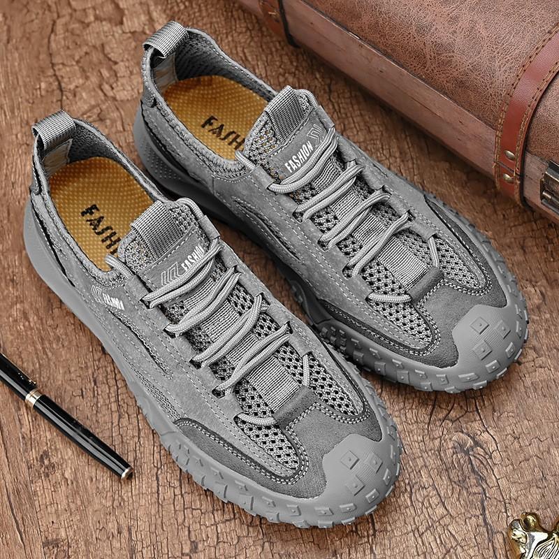Mesh Men's 2026 Summer New Breathable Versatile Work Shoes Lightweight Soft Sole Casual Shoes Soft Sole Mountaineering Shoes