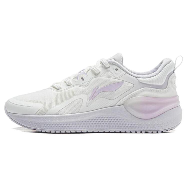 New LiNing Cushioning Breathable Wear Resistant Low Top Running Shoes Women's Mist White ARST072-6