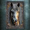 Contemporary Metal Horse Wall Art for Home Office Decor 2D Equestrian Decorative Plaque Modern Bar Living Room Bedroom Plaque