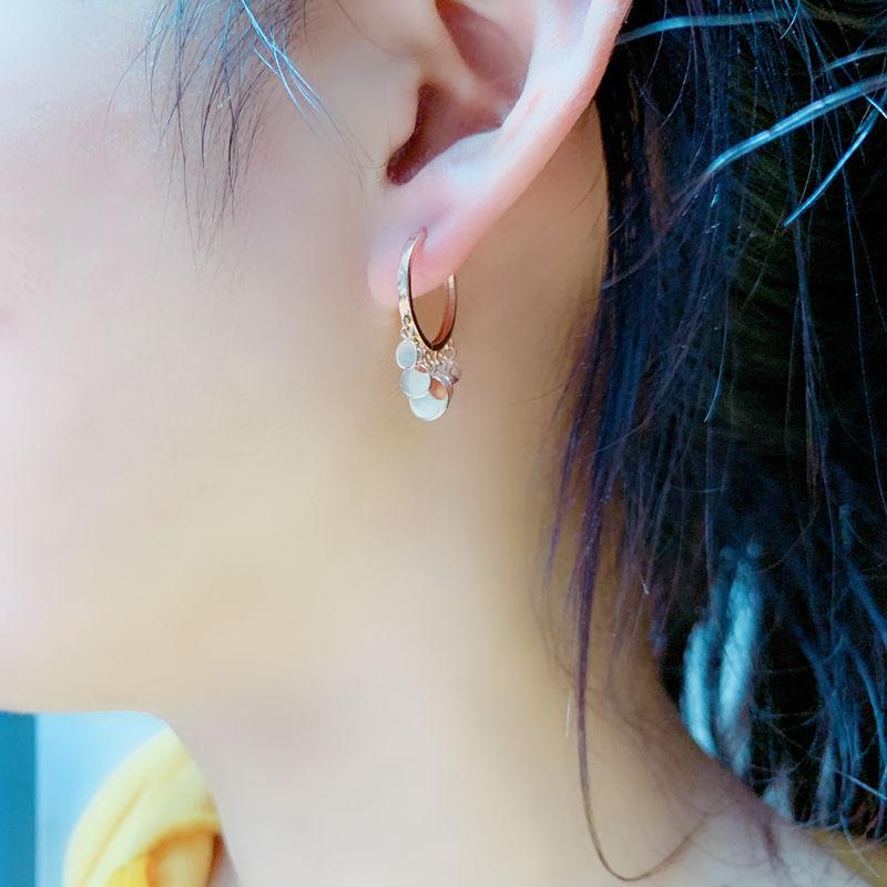 Pure Purple Gold Shiny Disc Plated Rose Gold Color Gold Personality Generous Temperament Earrings