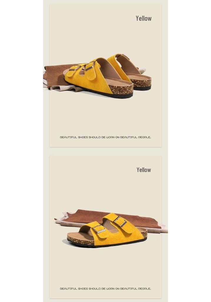 Cowhide Leather Two-Strap Birkenstock Sandals with 3cm Thick Sole - 2026 New Style