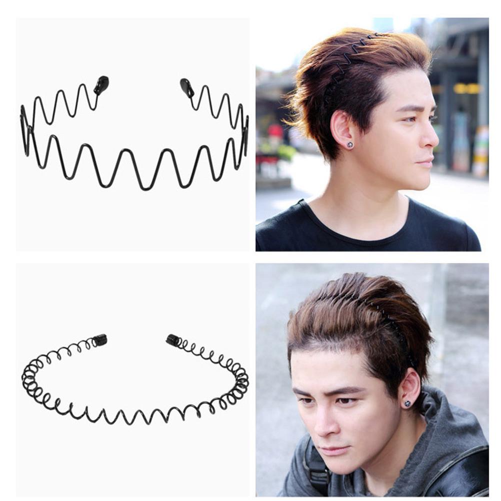 6Pcs Unisex Metal Headbands Spring Wave Headband Non Slip Elastic Headband Hair Band Hair