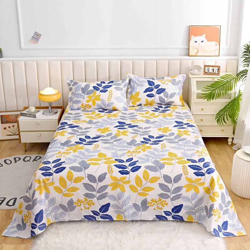 Double Person Cotton Bed Sheet for Summer - Skin-friendly, Student Dormitory Bedding