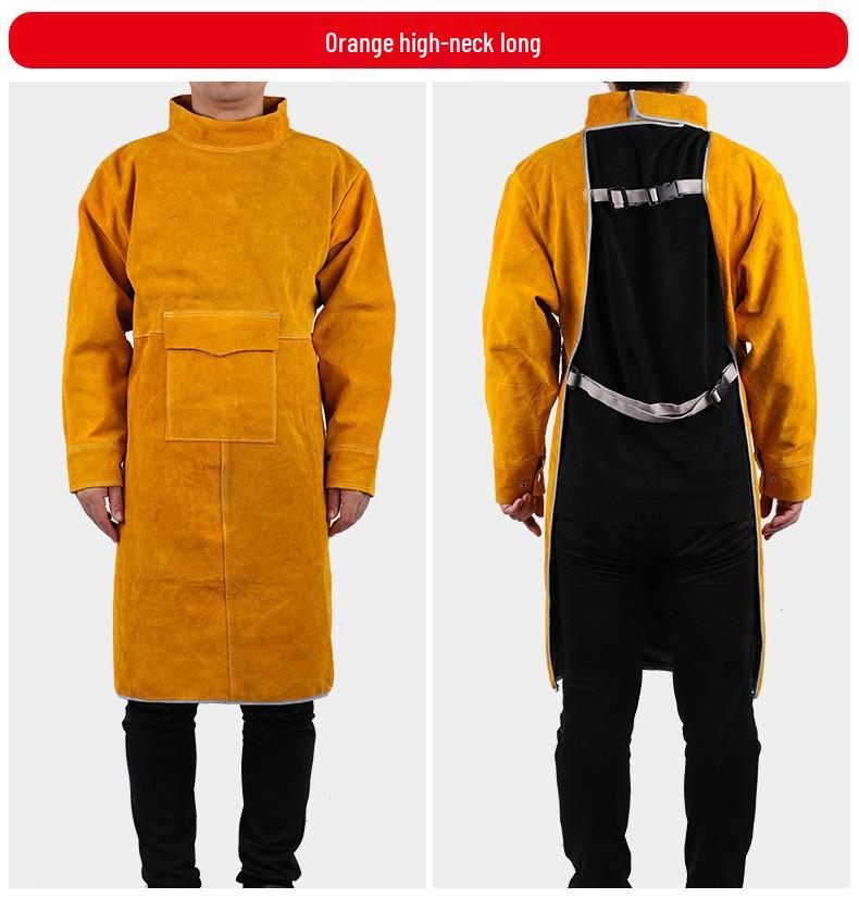 Grembiule da Saldatura in Pelle di Bovino - Resistente al Calore, Antischizzi, Indumento da Lavoro Reversibile per Saldatori.