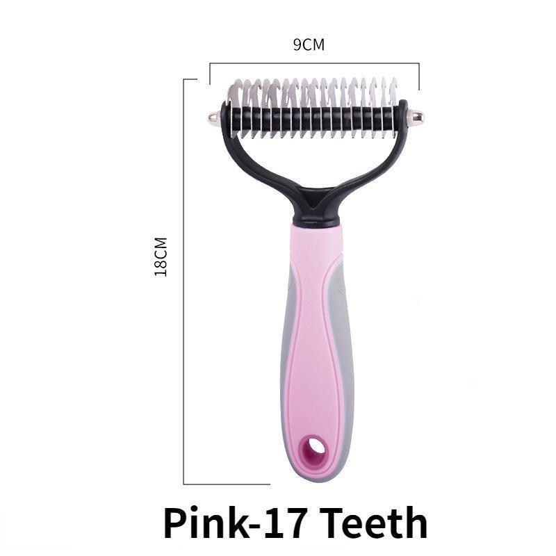 Pente para cães e gatos, cortador de nós para pelos de animais de estimação, ferramentas para remoção de pelos, 11 ou 17 dentes, escova dupla face para pentear e pentear animais de estimação