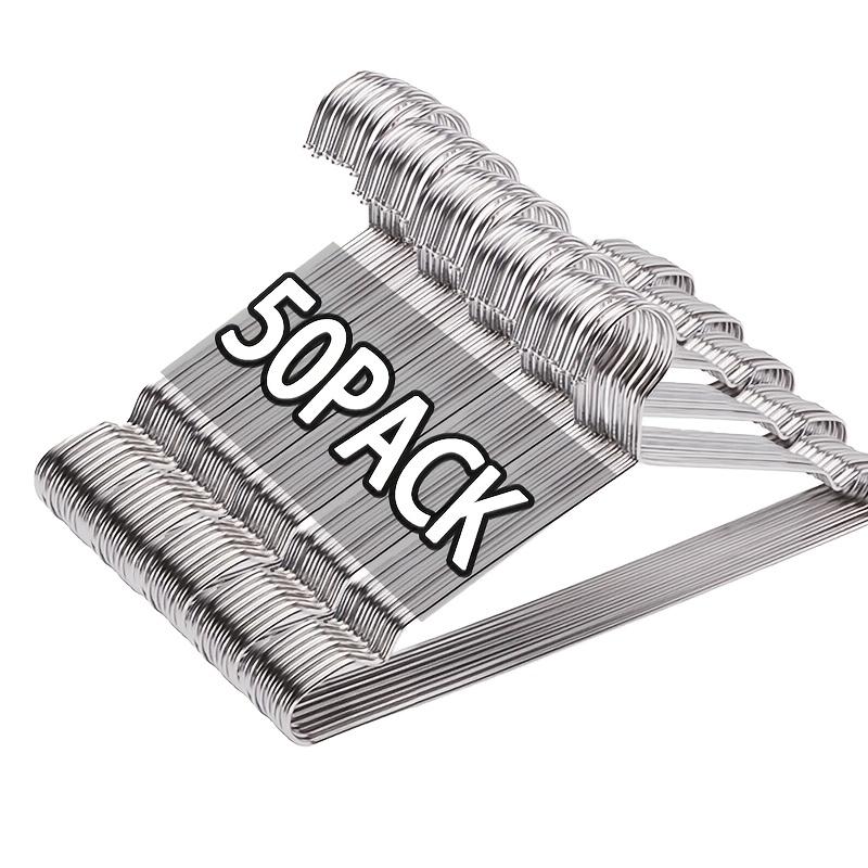 

50pcs Heavy-Duty Stainless Steel Hangers, 16.5 Ultra-Thin Space-Saving Metal Clothes Racks with Polished Finish 50pcs