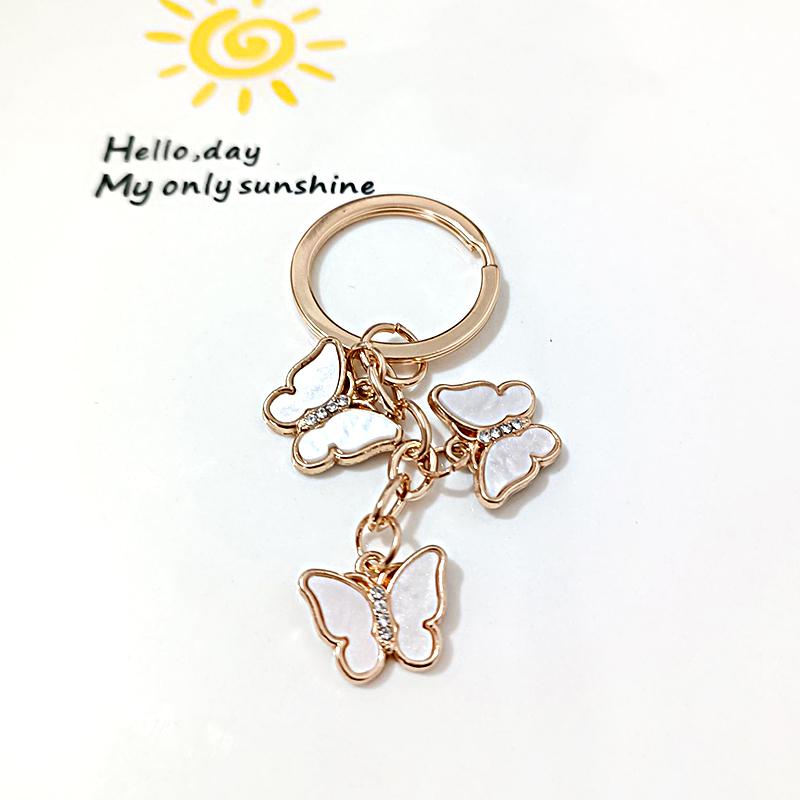 1Pc Keychains Earbud Sleeve Accessories Alloy Keychain Backpacks Charms Bags Butterfly Keychain Women'S Gifts Multi-Color