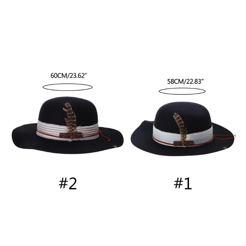 Cosplay Flat Top Hat Wool Fedora JazzHat Musical Festival Costume Accessories