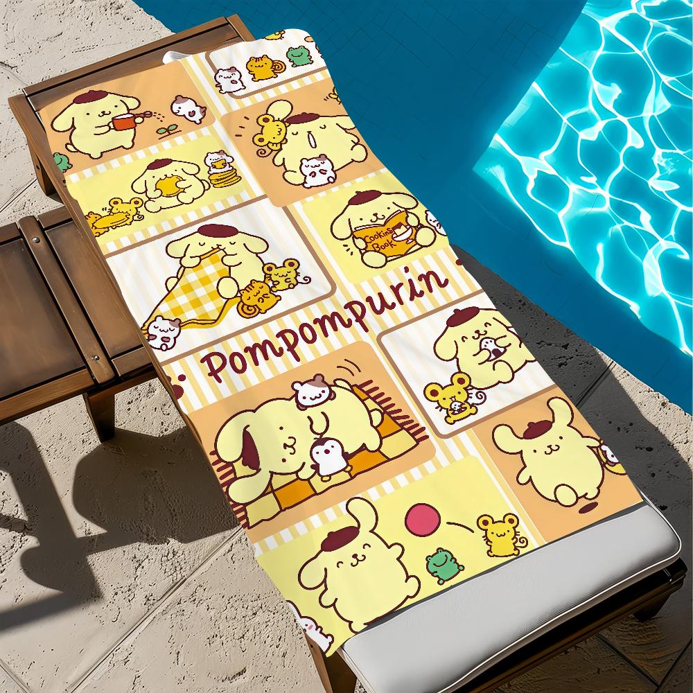 

P-pom kawaii P-pom Purin Towel Beach Quick Dry Soft Pool Towels Gift for Travel Gym Shower Camping sports W40*H60(CM)